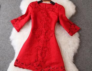 luulla embroidered crochet short dress